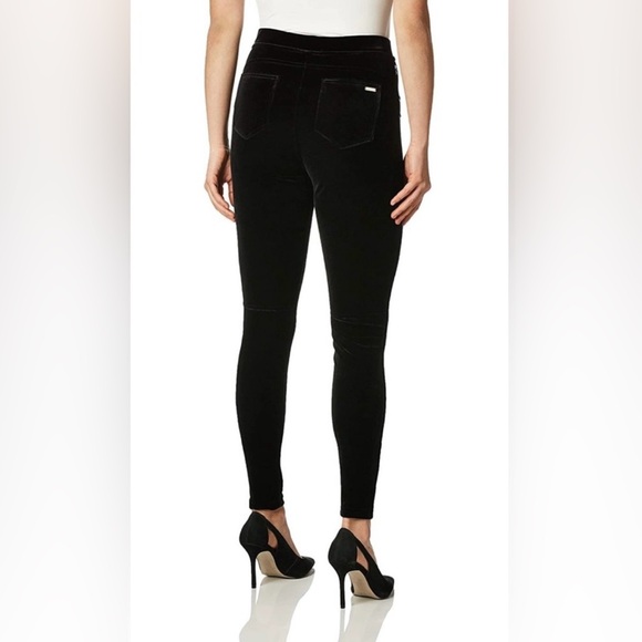 Calvin Klein Black Power Stretch Velvet Leggings - Picture 2 of 7